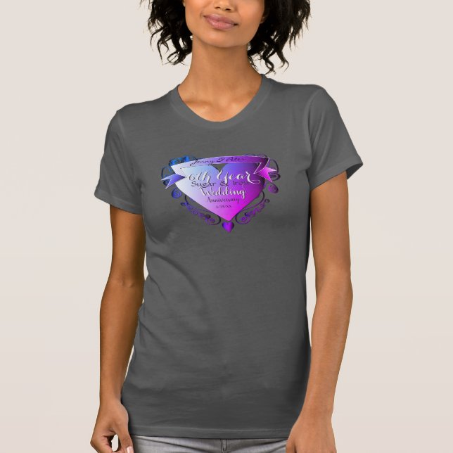 Camiseta 6.º Aniversario Boda del Emblema del Corazón (Anverso)