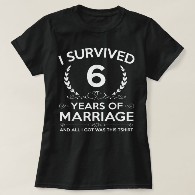 Camiseta 6.º Aniversario Boda Regalos Parejas Esposa (Diseño del anverso)