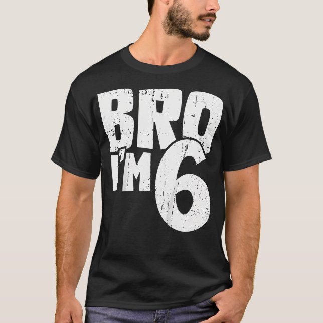 Camiseta 6.º Bro De Cumpleaños De 6 Años (Anverso)