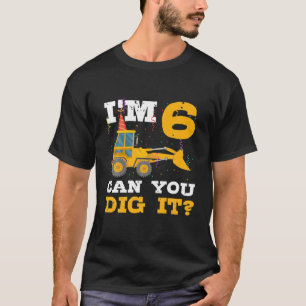 Camiseta 6.º Camión De Construcción De Cumpleaños De Más De