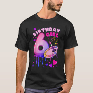 Camiseta 6.º Chica de cumpleaños 6 años pintura Art Número 