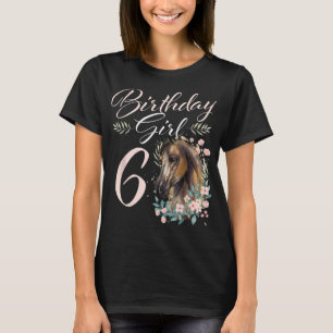 Camiseta 6.º Chica de cumpleaños Caballo de 6 años de edad