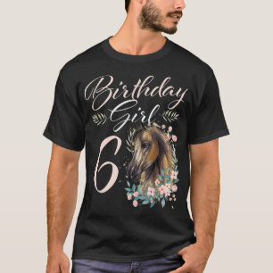 Camiseta 6.º Chica de cumpleaños Caballo de 6 años de edad