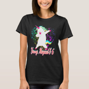 Camiseta 6.º conjunto de cumpleaños Dabbing Unicorn Young M