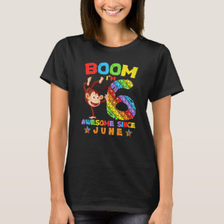 Camiseta 6.º cumpleaños 6 años de edad increíble desde juni