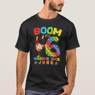 Camiseta 6.º cumpleaños 6 años de edad increíble desde juni