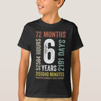 Camiseta 6.º cumpleaños 6 años Retro de cosecha