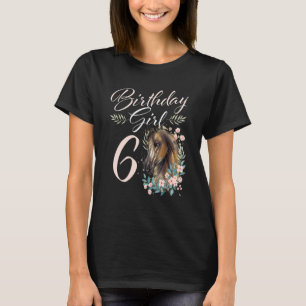 Camiseta 6.º cumpleaños Chica caballo 6 años