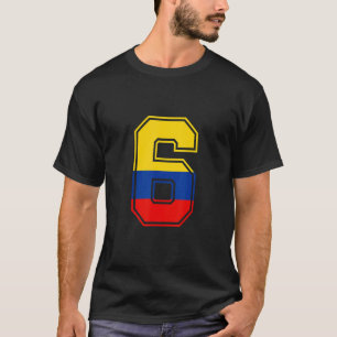 Camiseta 6.º cumpleaños colombiano 6 años de edad número 6