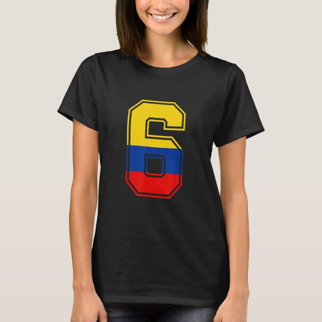 Camiseta 6.º cumpleaños colombiano 6 años de edad número 6 (Anverso)