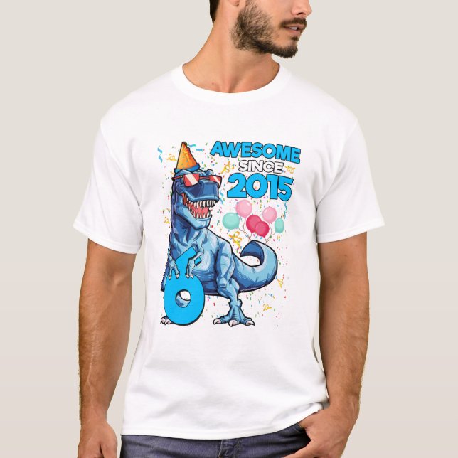 Camiseta 6.º cumpleaños Dinosaurio Niño de 6 años asombroso (Anverso)