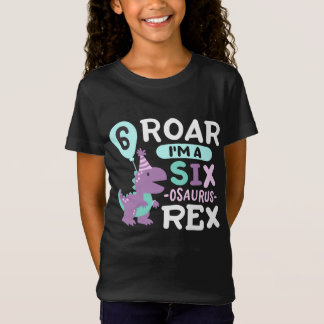 Camiseta 6.º cumpleaños Dinosaurio T Rex