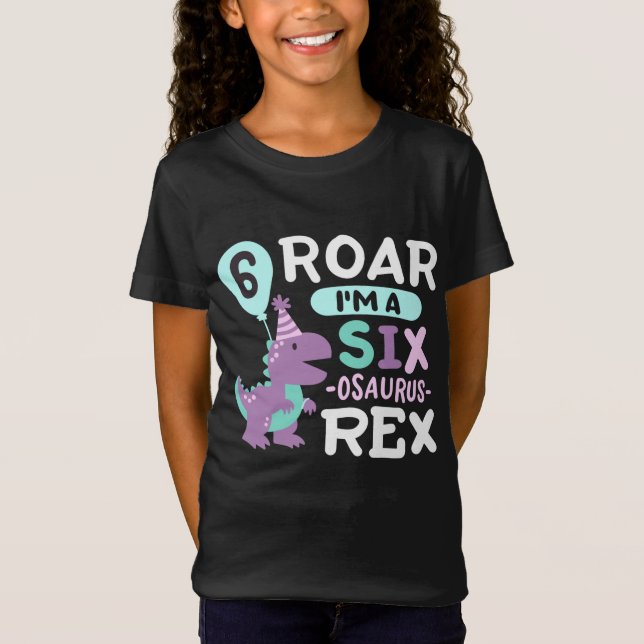 Camiseta 6.º cumpleaños Dinosaurio T Rex (Anverso)