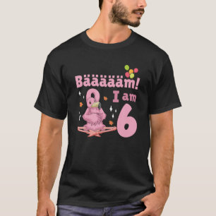 Camiseta 6.º Cumpleaños Flamingo Chica De 6 Años