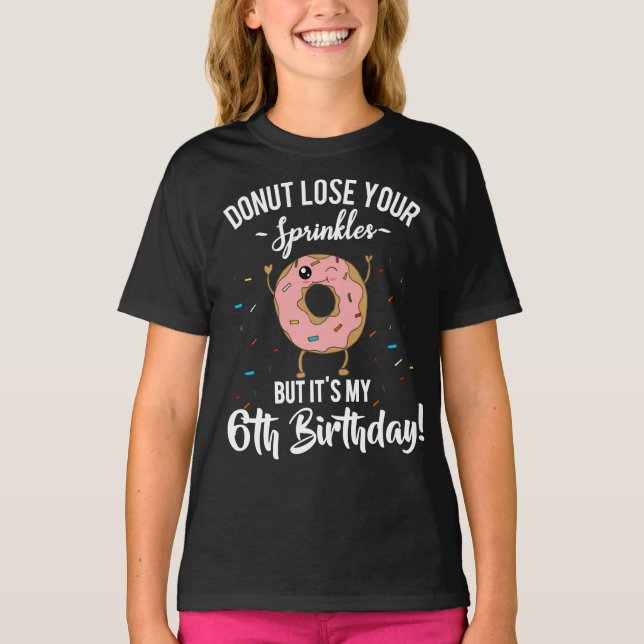 Camiseta 6.º cumpleaños Funny Donut Sexto Fiesta de cumplea (Anverso)
