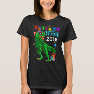 Camiseta 6.º cumpleaños increíble desde 2016 6 años de dino