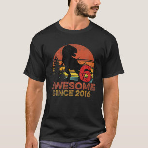 Camiseta 6.º Cumpleaños Increíble Desde 2016 Dinosaurio Vin