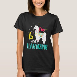 Camiseta 6.º cumpleaños Llama Im 6 y Llamada
