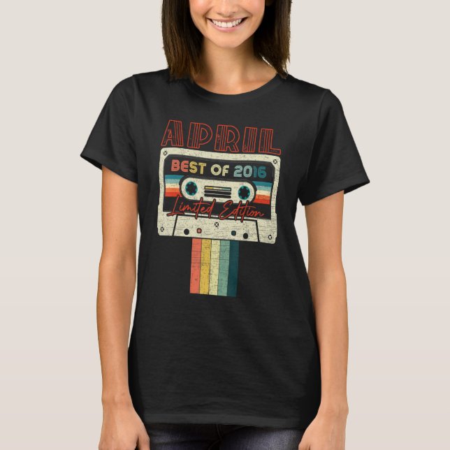 Camiseta 6.º Cumpleaños Mejor Cinta Cassette 2016 (Anverso)