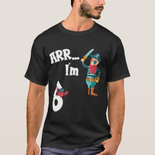 Camiseta 6.º cumpleaños Motif Pirata de 6 años