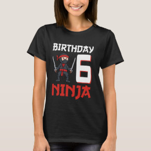 Camiseta 6.º cumpleaños Ninja Tengo 6 años y soy gracioso N