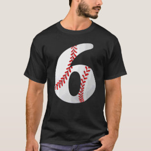 Camiseta 6.º cumpleaños niños Chicas de béisbol niños 6 201