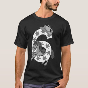 Camiseta 6.º cumpleaños niños Chicas de lechuga de caballos