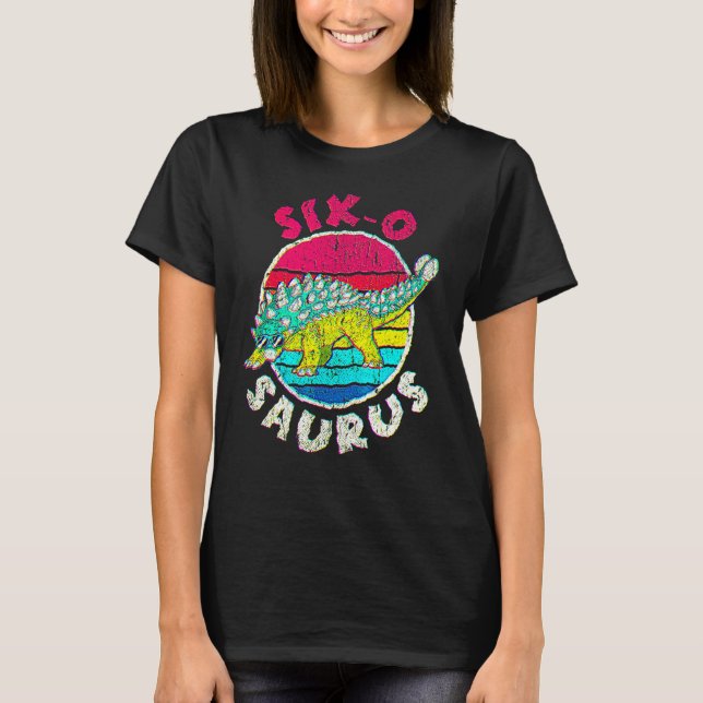 Camiseta 6.º Cumpleaños Seis O Saurus I Ankylosaurus I Fami (Anverso)