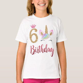 Camiseta 6.º cumpleaños Unicornio Dabbing, 6 años