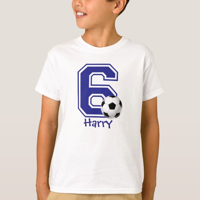 Camiseta 6.º futbolista de cumpleaños personalizado (Anverso)