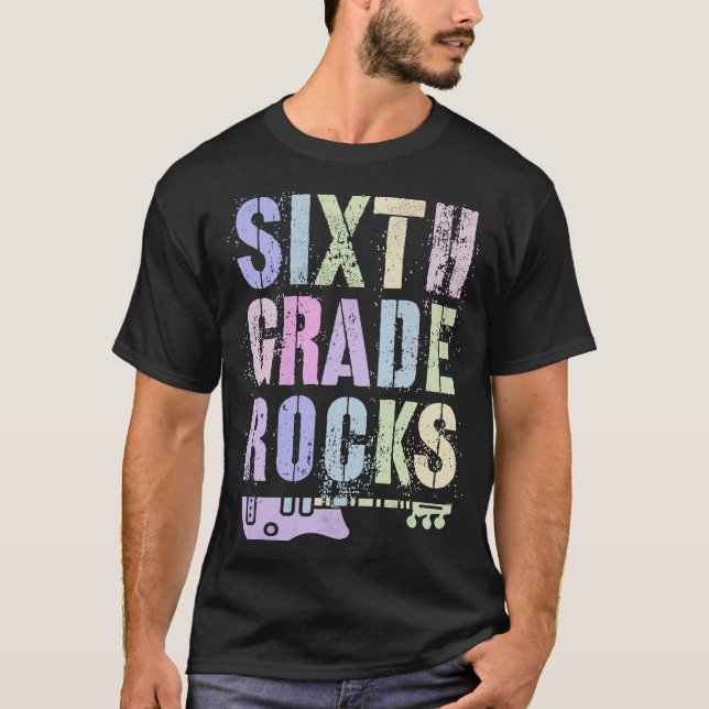 Camiseta 6.º GRADO REtro Sexto del Escuadrón Rockstar (Anverso)