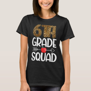 Camiseta 6.º Grado Squad Leopard Tema Sexto Maestría