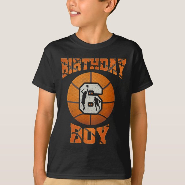 Camiseta 6.º Nacimiento Niño Baloncesto De Seis Años (Anverso)