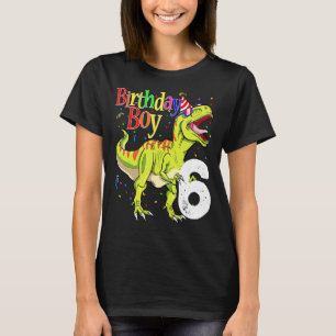 Camiseta 6.º Nacimiento Niño Dinosaurio Rawr Tengo 6 Dinosa