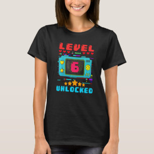 Camiseta 6.º Nacimiento Niño Nivel 6 Desbloqueado Video Gam