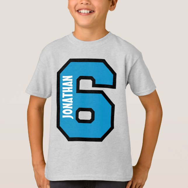 Camiseta 6.º Nacimiento Número Deportivo Cinco Años A03A (Anverso)