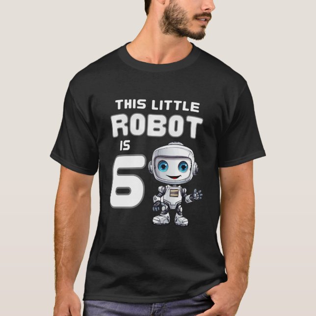 Camiseta 6.º Nacimiento Robot Science Robotics Boy De 6 Año (Anverso)