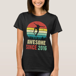 Camiseta 6.º Patinaje De Cumpleaños De 6 Años Impresionante