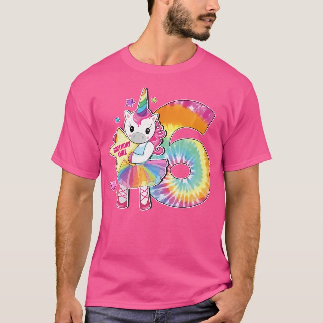 Camiseta 6.º Regalo De Camisas De Unicornio Para Chicas De  (Anverso)