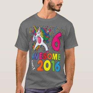 Camiseta 6.º regalo de Fiesta de Unicornio de cumpleaños