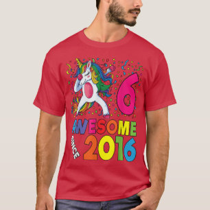 Camiseta 6.º regalo de Fiesta de Unicornio de cumpleaños