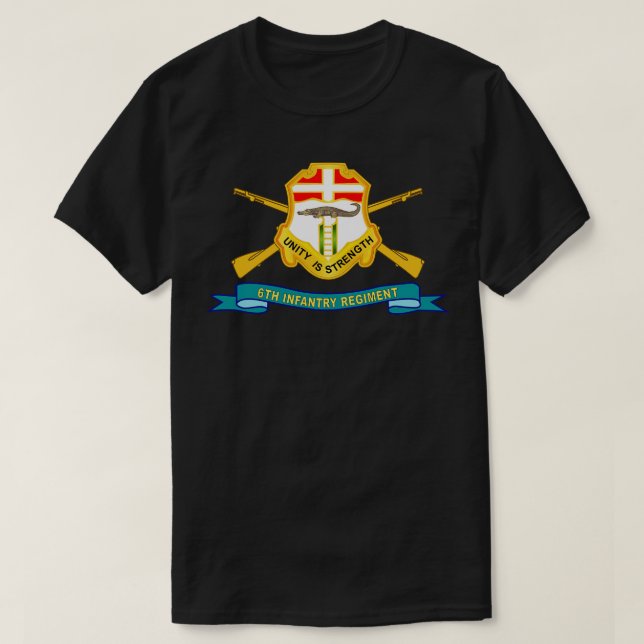 Camiseta 6.º Regimiento de Infantería DUI w Br Ribbon X (Diseño del anverso)