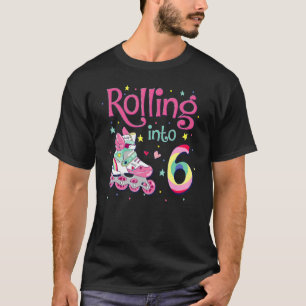 Camiseta 6.º torneado en 6 cumpleaños Chica patineta
