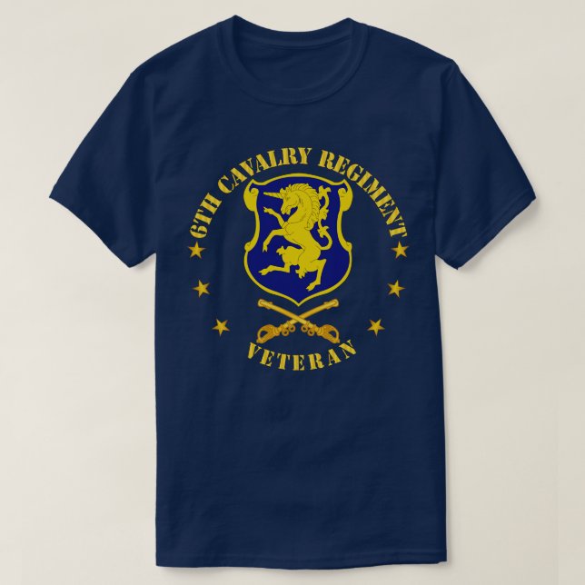 Camiseta 6.º Veterano del Regimiento Cavalry con Rama Cav (Diseño del anverso)