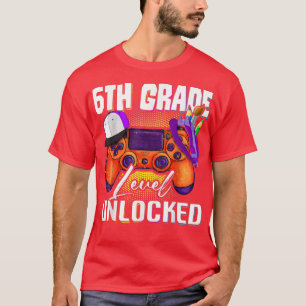 Camiseta 6.º videojuego desbloqueado de nivel de grado de v
