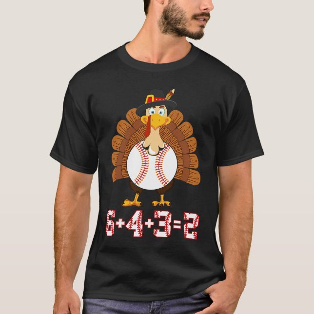 Camiseta 6+4+3 2 Baseball Turkey Thanksgiving 643 double pl (Anverso)