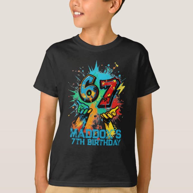 Camiseta 6-7 Birthday T-shirt Six Seven (Anverso)