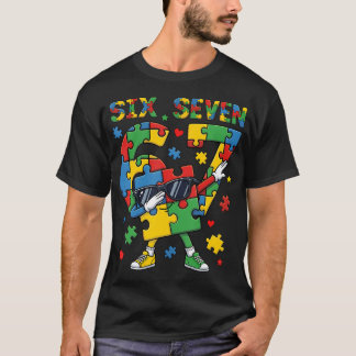 Camiseta 6 7 Conciencia del Autismo 67 Dabbing Seis Siete A