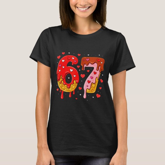 Camiseta 6 7 Cream Drip Six Seven Meme Valentine's Day Men  (Anverso)