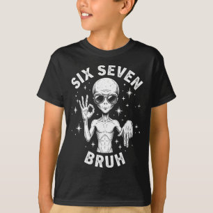 Camiseta 6 7 Divertido 67 Seis Siete Alien Bruh Mano Chicos